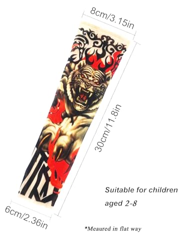 Kids Temporary Tattoo Sleeves - 10pcs Fake Slip-On Arm Sunscreen