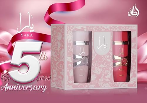 Lattafa Yara 2-Piece Perfume Gift Set (3.4 Fl Oz Each)