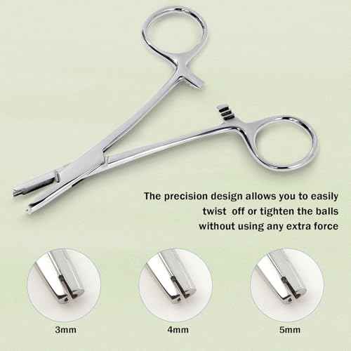 Piercing Ball Grabber Tool 3mm 4mm 5mm Piercing Ball Screw Removal Tool Reusable Bead Clamping Assistant Tool for Changing Jewelry