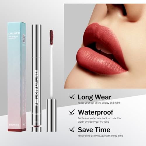 4Pcs Peel Off Lip Liner Set - 24H Waterproof Matte