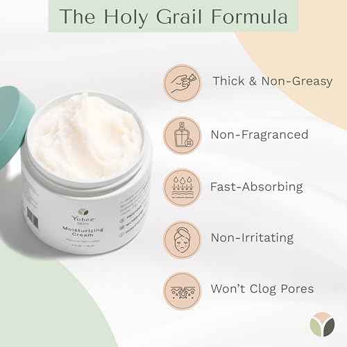 Yobee Body & Face Cream for Dry, Itchy Skin, Eczema & Psoriasis, Dermatologist Formulated, Probiotics, Honey, Turmeric, Vitamins B12 & E, Ceramides, Shea Butter, Fragrance Free, For Kids & Adults