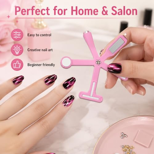 Ideal Swan 17 Pcs Cat Eye Magnet Nail Art Kit for Creative Manicures