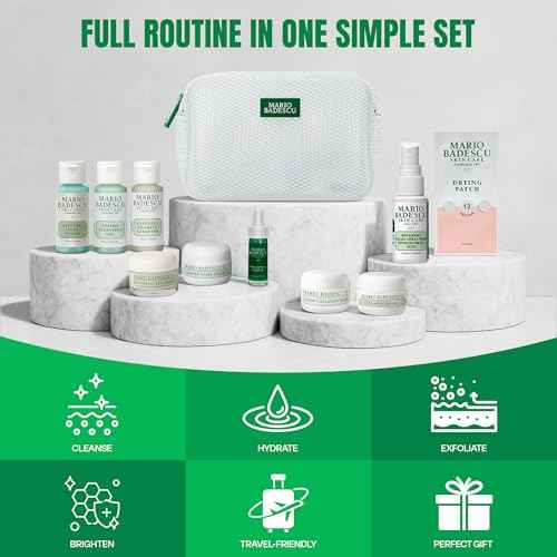 A Little Bit of Mario 10-Piece Skincare Kit ? Vitamin C Serum, Glycolic Acid Toner, Hyaluronic Dew Cream, Collagen Mask, HOCI Spray & Cleanser ? Brightening, Anti-Aging & Hydration ? Travel & Gift Set