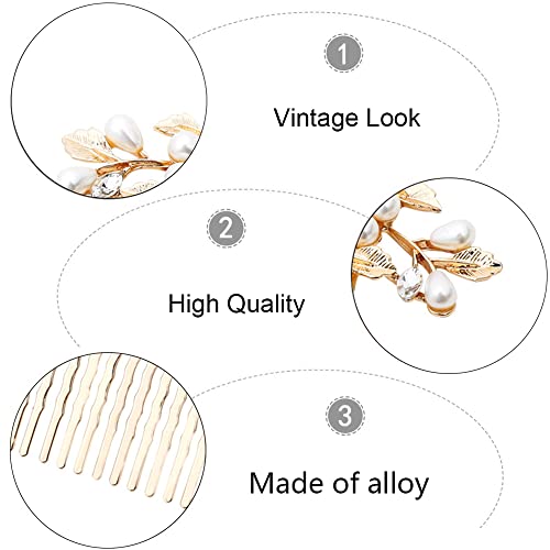 Gold Pearl Bridal Hair Comb - Wedding Hair Accessories