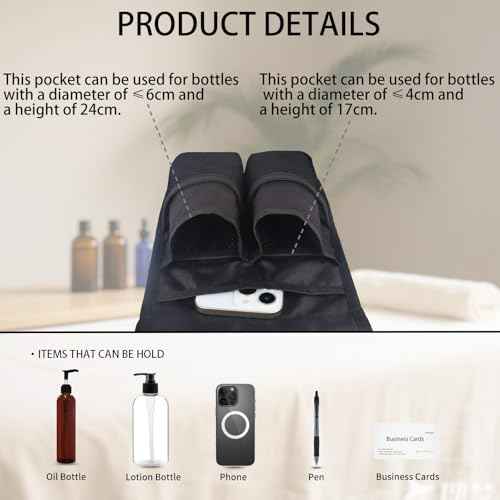 Massage Bottle Holster with Multiple Pockets Design,Machine Washable Massage Lotion Holster with Air Mesh,Heavy Duty Adjustable Strap and Durable Massage Oil Holster£¬for Massage Therapist
