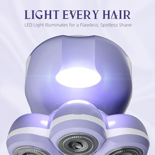 7D Electric Razors for Women: Fast & Smooth Full-Area Electric Shaver for Women Flawless Legs - Waterproof Body Hair Remover for Wet Dry Use, LED Light & Travel Cover - Gifts for Ladies Her