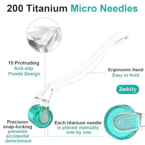 Derma Roller Skin Care Tool Micro Needle Roller - Microneedle Roller for Home Use - Microneedling Roller for Men and Women J05