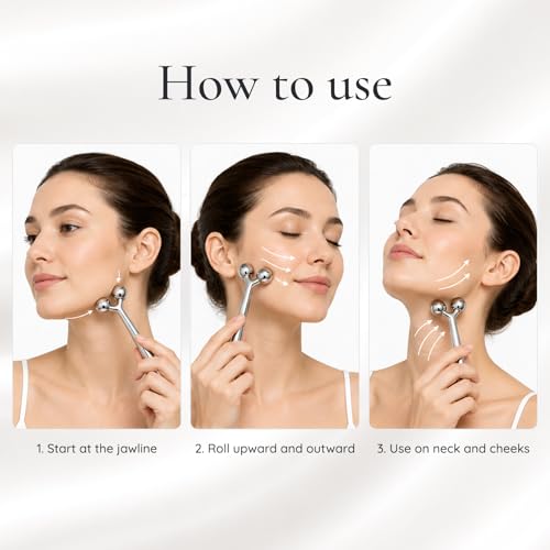 Tekson 3D Metal Facial Roller Massager | Face Lift & Anti-Aging