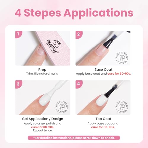 Beetles HEMA-Free Cloud White Gel Nail Kit with UV Light & Accessories