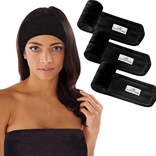 Boca Terry Makeup Headband 3-Pack | 100% Cotton Spa Headbands