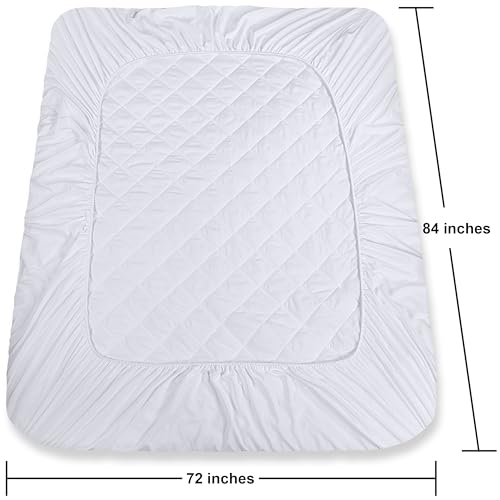 Utopia Bedding Quilted Fitted Mattress Pad (California King) - Elastic Fitted Mattress Protector - Mattress Cover Stretches up to 16 Inches Deep - Machine Washable Mattress Topper