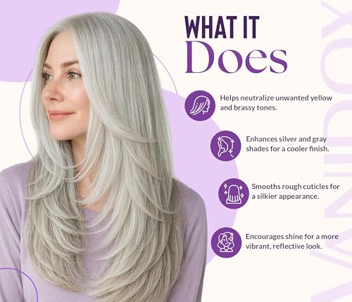 Purple Hair Mask for Gray & Silver Hair – Deep Conditioning Toner, 8oz