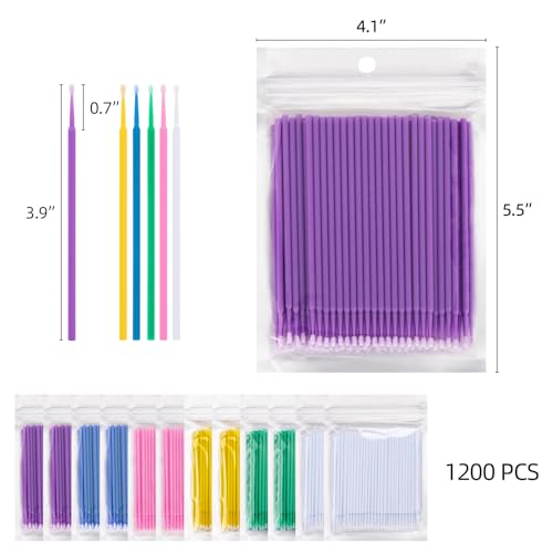 Micro Applicator Brushes 1200 Pcs - Eyelash Extension Wands