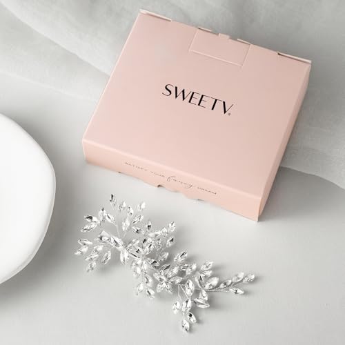 SWEETV Bridal Hair Comb - Crystal Rhinestone & Pearl Wedding Clip