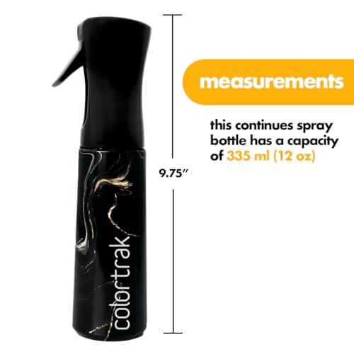 Colortrak Lux Collection Spray Bottle Empty 12 Oz Continuous Mist, Reusable Bottle, Hair Styling, Indoor Plants, Cleaning, Misting & Skin Care - 354ml