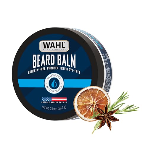 Wahl Beard Balm for Men - Shapes and Styles Facial Hair ? Leave in Conditioner for a Light Hold for All-Day Control ? With Shea Butter, Aloe, Mango Seed Butter & Candelilla Wax - Model 3028690