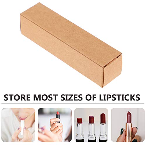 Kraft Paper Lipstick Boxes - 50 Pack, 3.3x0.8x0.8 Inch