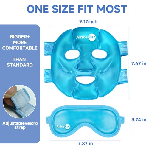 AiricePac Cooling Gel Eye Mask & Face Ice Pack for Puffy Eyes