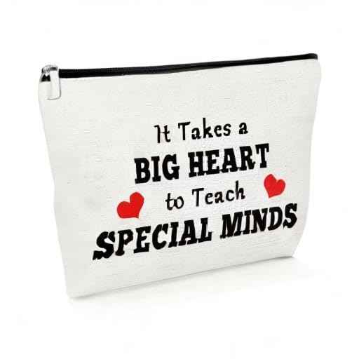 Gevody Special Ed Teacher Appreciation Gifts Special Education Cosmetic Bag Thank You Gifts for Asl Disabler Sped Autism Teacher Coworker Makeup Bag Teaching Cosmetic Pouch Christmas Birthday Present
