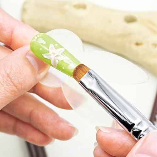 4Pcs Professional Acrylic French Manicure Clean-Up Brushes & Dotting Pens - Red Wood Handles, Precision Tips (#10#12#14#16) for Nail Art, Cuticle Care