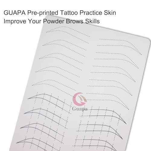 3pcs Silicone White Permanent Makeup Practice Skin with Black Outlines Double Sided Pre-printed Nano Brow Practice Skin Microblading Latex (White Skin-Black Printing)