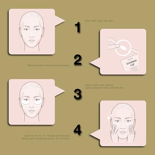 STARSKIN VIP Gold Mask Eye 5 Pack, Gold Undereye Mask Patches, Eye Masks for Puffy Eyes and Wrinkles, Revitalizing and Hydrating Eye Patches, For Dark Circles Under Eye Treatment, Korean Skincare
