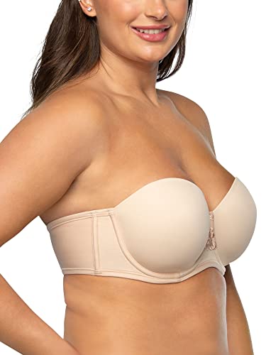 Vanity Fair Women's Beauty Back Smoothing Strapless Bra, 4-Way Stretch Fabric, Lightly Lined Cups up to H, 2 Pack-Beige/White, 34G