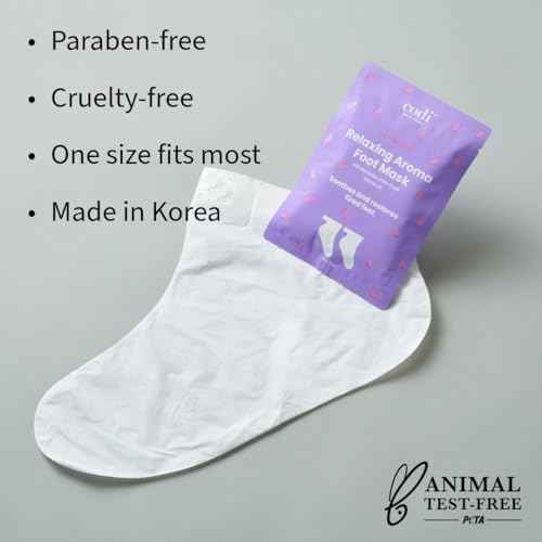 Relaxing Aroma Foot Mask 6 Pairs | Natural Scent | Soothes & Restores Dry Feet | Hydrating Treatment for Cracked & Rouch Heels | Korean Skincare (Lavender + Peppermint)