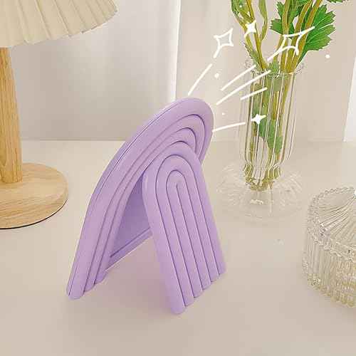 Arch Shaped Makeup Mirror for Desk Vanity Mirror for Bedroom,Living Room and Minimal Spaces Room Decor Home Decorations (Purple)