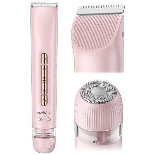 Bikini & Body Hair Trimmer for Women, Dual Head - IPX7 Waterproof Electric Razor for Gentle Pubic, Facial, Underarm, and Leg Shaving