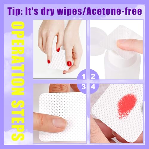 NXJ INFILILA Lint-Free Nail Wipes - 540 Non-Woven Polish Remover Pads
