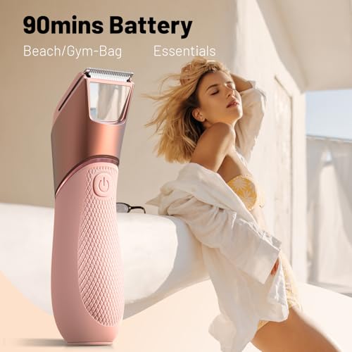 Rechargeable Bikini Trimmer for Women with Mirror & LED Light