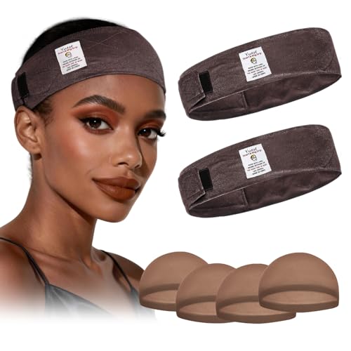 Velvet Wig Grip Band 2-Pack with 4 Wig Caps