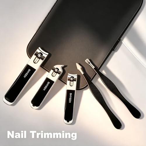 SHYEEH 10-Piece High-Carbon Steel Manicure Set with Leather Case