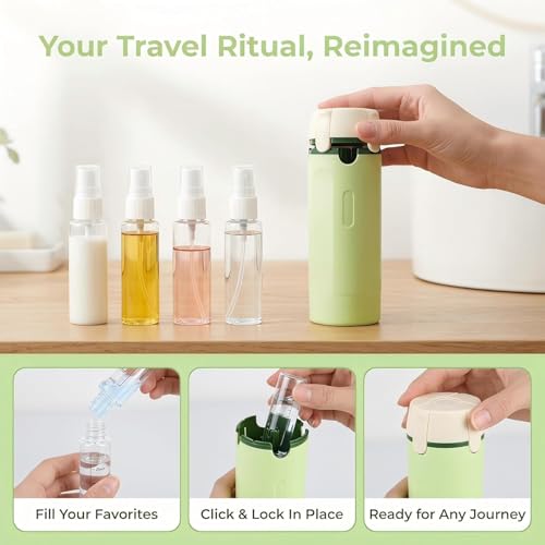 Travel Dispenser 4-Pack 30ML Leak Proof Bottles for Toiletries