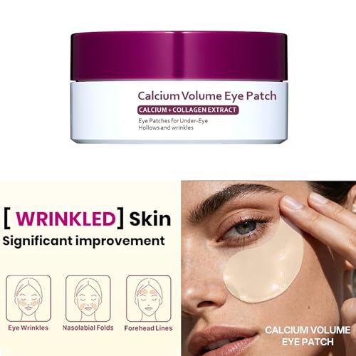 Calcium Volume Eye Patches, 30 Pairs Korean Hydrogel Under Masks,
