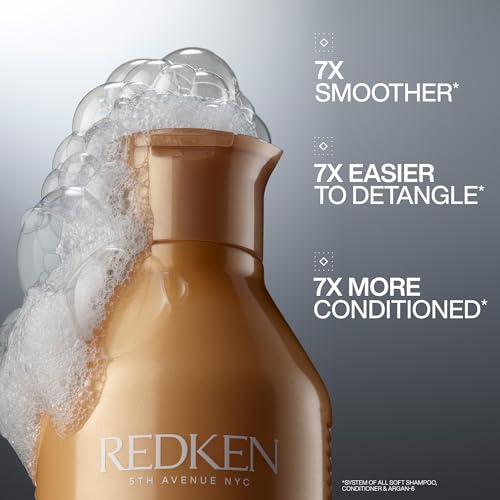 Redken All Soft Shampoo | Moisturizes and Deeply Hydrates| Softens, Smooths, and Adds Shine| Nourishing Shampoo for Dry Hair | Safe for Color-Treated Hair | With Argan Oil