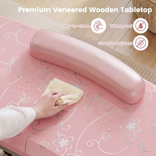 Foldable Portable Nail Table with Lockable Wheels & Carrying Bag