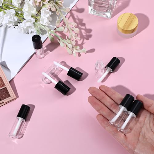12pcs Lipgloss Containers Empty, 3ml Empty Lip Gloss Tubes with Wand, Mini Lip Gloss Tubes for Lipstick Samples Balms Lips Making, Lips Oil DIY
