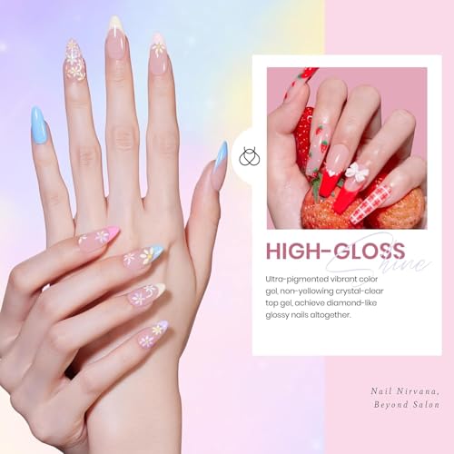 Beetles Awakening Alice Pastel Gel Nail Polish Set with Base & Matte Top Coat