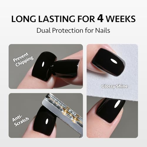 GAOY Clear Builder Base & Glassy Top Coat Set 16ml UV Gel Nail Polish