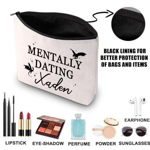 JNIAP Xaden Riorson Makeup Bag Mentally Dating Xaden Gifts Wing Leader Merch Dragon Book Lover Gifts (DATING XADEN)