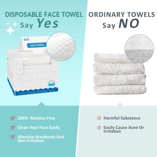 HOMEXCEL Disposable Face Towels, Ultra Soft & Absorbent 50 Count
