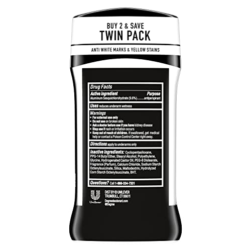 Degree Men UltraClear Black+White Antiperspirant, 72-Hour Protection, 2-Pack
