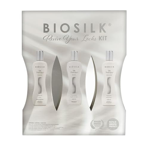 BioSilk Revive Your Locks Kit. Original Silk Therapy 7oz, Silk Therapy Shampoo 7oz, and Silk Therapy Conditioner 7oz (kit Contains 3 Products), 7 fluid_ounces