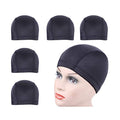 Black Dome Wig Caps (5-Pack), Stretchy Nylon Size M