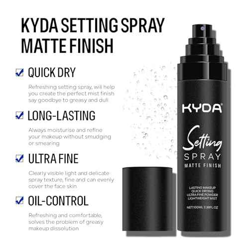KYDA Makeup Setting Spray, Ultra-fine Lightweight Setting Mist, Infused with Niacinamide, Lasting Face Makeup Fixer Spray, Oil Control, Quick Drying, Adds Camellia Flower Extract, 3.38 Fl Oz
