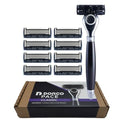 DORCO Pace Classic - Seven Blade Razor System with Pivoting Head and Premium Handle- 9 Pack (1 Handle + 9 Cartridges)
