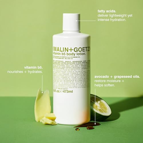 MALIN+GOETZ Vitamin B5 Body Lotion | Lightweight Daily Moisturizer with Avocado & Grapeseed Oils | Hydrating, Nourishing, Long-Lasting & Bergamot Scented | Vegan, Cruelty-Free