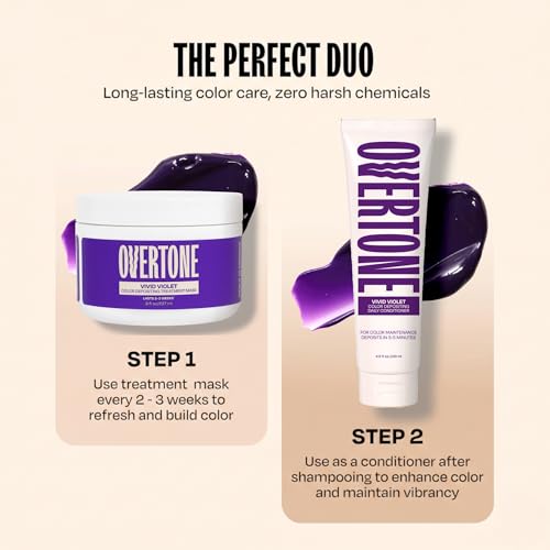 oVertone Vivid Violet Color Depositing Hair Mask, 8 oz